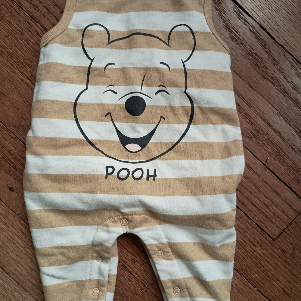 Disney‎ Baby Pooh Bear Striped Romper
